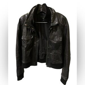 Black aviator Leather Jacket